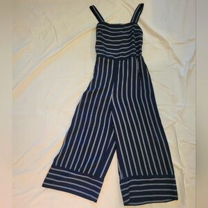 Japna Blue and White Wide Leg Jumpsuit Large